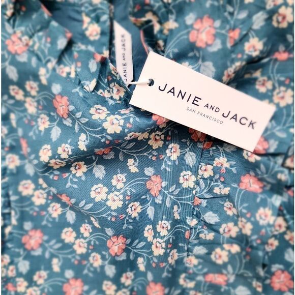 Janie and Jack Floral Jumpsuit with Ruffle Sleeves Size 8 - Picture 2 of 2